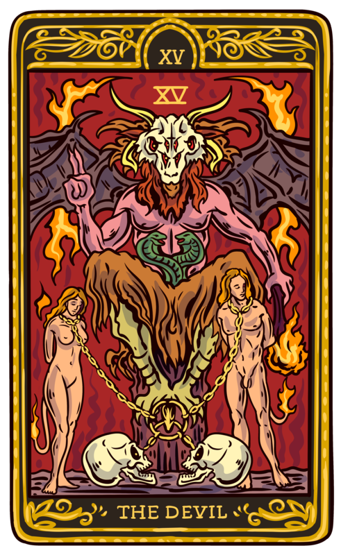 T-shirts: Tarot T-Shirt The Devil