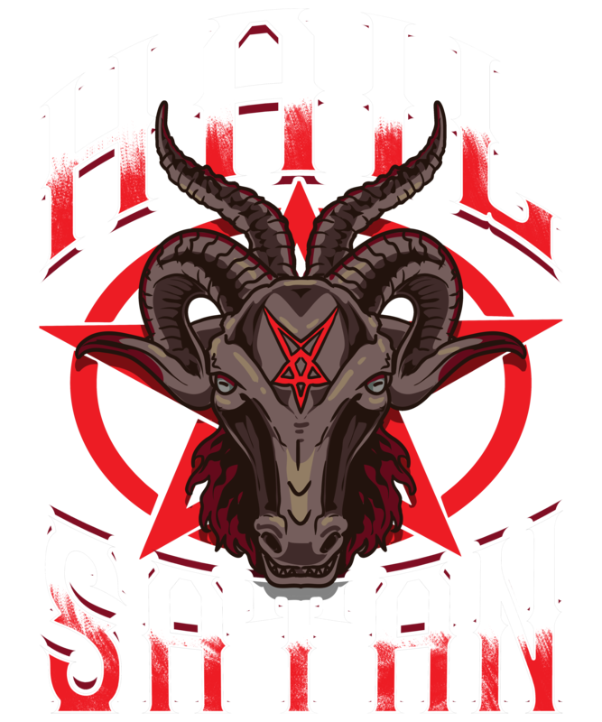 T-shirts: Hail Satan t-shirt with baphomet