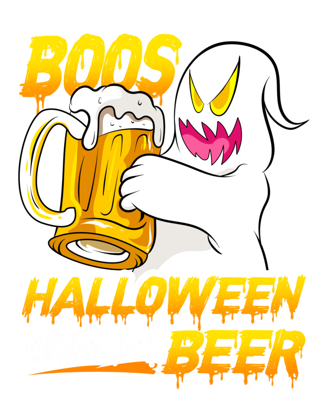 T-shirts: T-shirt with Halloween Beer Ghost