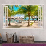 Wall Stickers: Panorama hammock on the beach 3