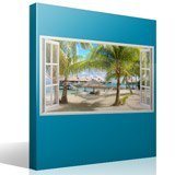 Wall Stickers: Panorama hammock on the beach 4