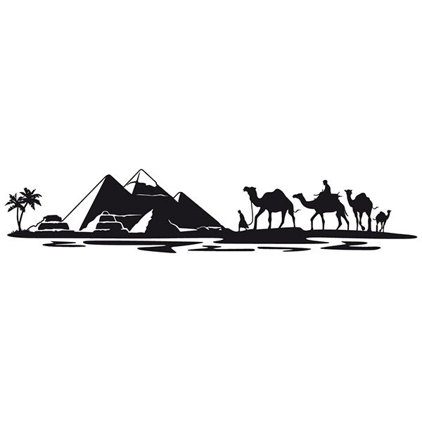 Sticker caravan Egyptian Skyline | MuralDecal.com