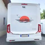 Camper van decals: Sunset among clouds and birds 2