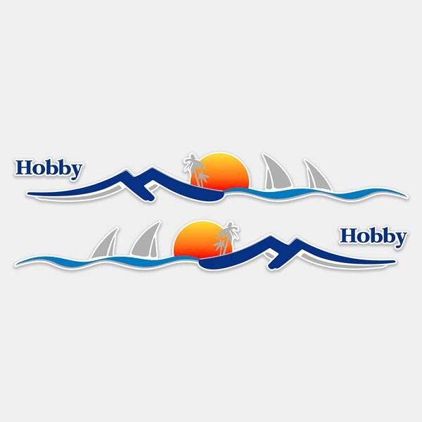 Camper van decals: Sea and beach landscape kit with sunset for Hobby 