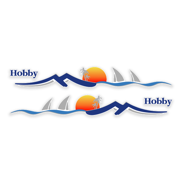 Camper van decals: Sea and beach landscape kit with sunset for Hobby 