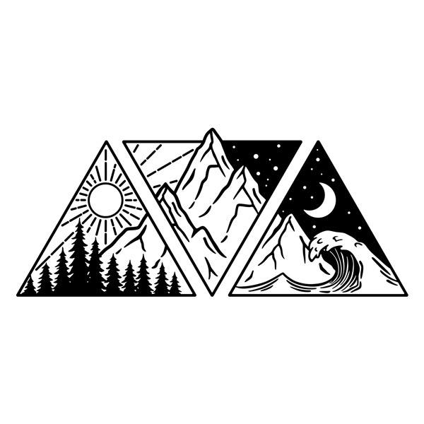 Camper van decals: Day, night, mountain, and beach