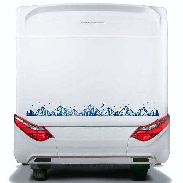Camper van decals: Landscape and mountains at night