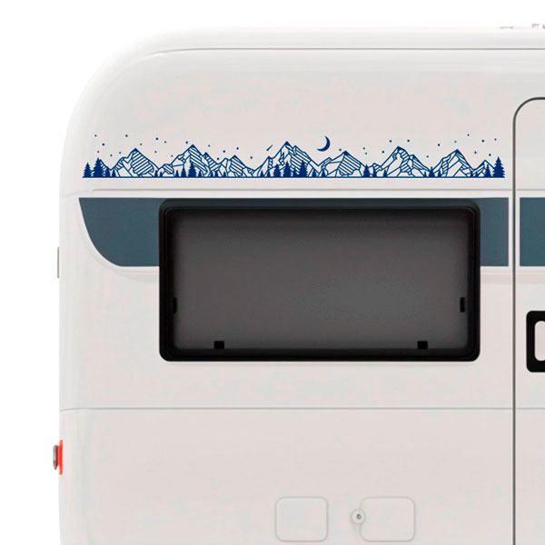 Camper van decals: Landscape and mountains at night