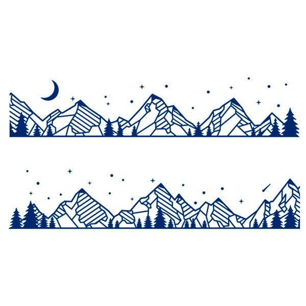 Camper van decals: Landscape and mountains at night