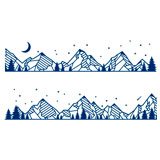 Camper van decals: Landscape and mountains at night 3