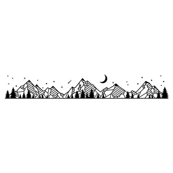 Camper van decals: Landscape and mountains at night 2