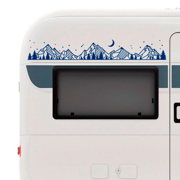 Camper van decals: Landscape and mountains at night 2