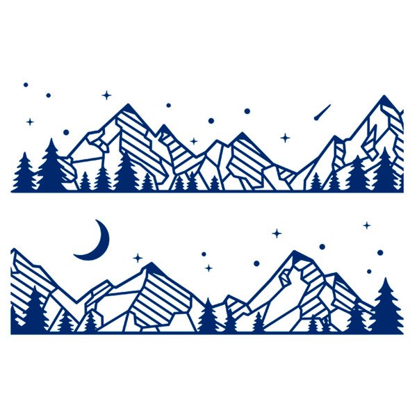 Camper van decals: Landscape and mountains at night 2