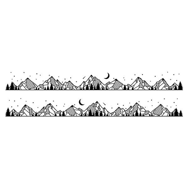 Camper van decals: Mountain landscape at night