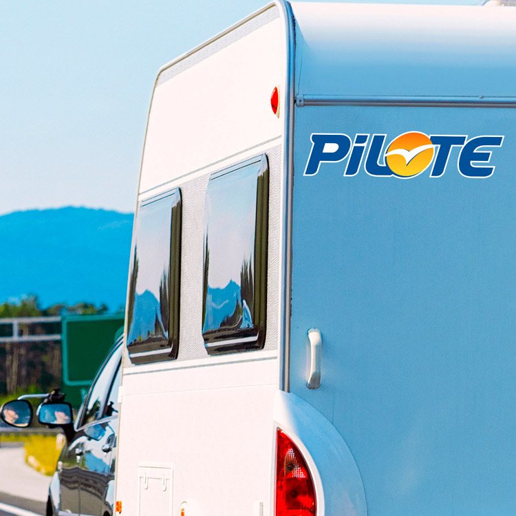 Camper van decals: Blue Pilote